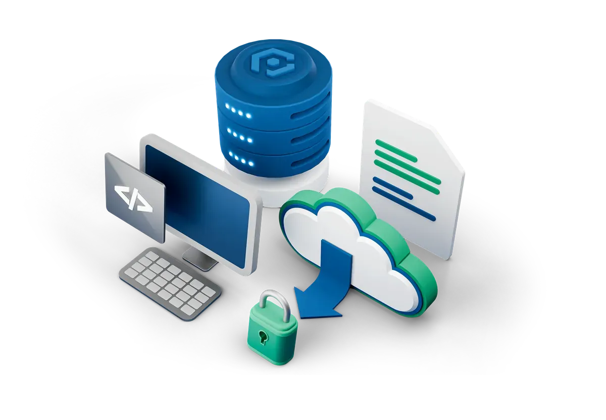 3D illustration of cloud platform security monitoring across Azure and AWS