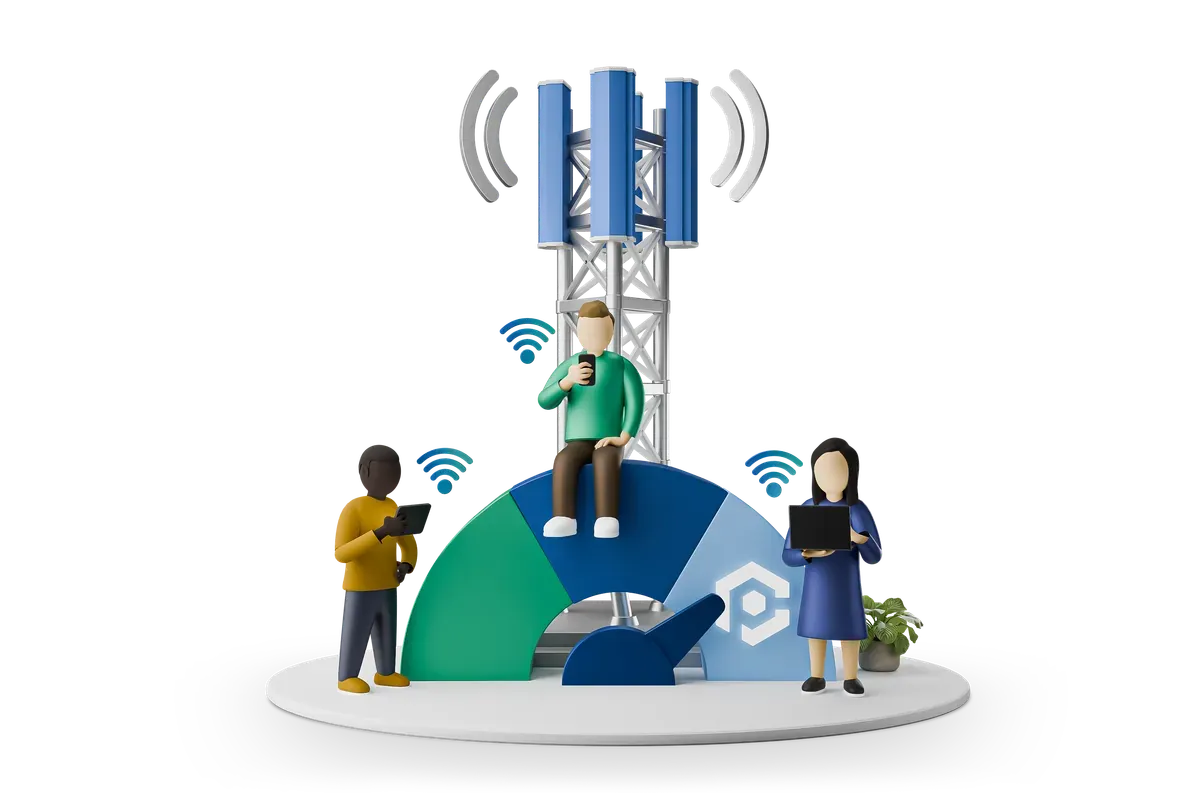 3D illustration of the wider CyPro specialist team behind the SOC